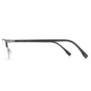 雨果博斯（HUGO BOSS）眼镜框 男士商务经典黑色金属近视眼镜架超轻半框潮款光学镜框  BOSS 1007-003-52