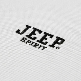 吉普(JEEP)长袖T恤男2019秋季新品纯色翻领商务休闲T恤大码棉质上衣男K-PS1327 蓝色 M