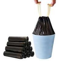 Maryya 美丽雅 家用免撕抽绳干湿分类垃圾袋 黑色垃圾桶袋厨房卫生间清洁塑料袋45