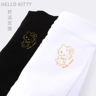 凯蒂猫 HELLO KITTY 儿童连裤袜加绒秋冬保暖女童打底裤学生棉宝宝白色舞蹈袜子 KT01B19026黑色 M