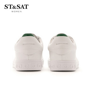 星期六（ST&SAT）牛皮革时尚小白休闲鞋SS91112073 绿色 38