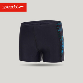 Speedo/速比涛 儿童泳衣 经典logo印花  男童平角泳裤811341A504黑/蓝色32