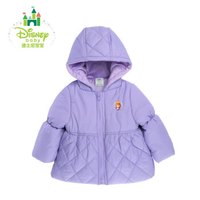迪士尼(Disney) 冬季新品外套女童连帽保暖棉服外出服154S732 浅紫 100cm