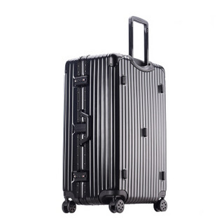 PointKid 铝框拉杆箱运动版男女万向轮30英寸旅行箱加厚款大容量行李箱密码箱包 1701经典黑