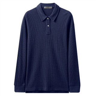 佐丹奴（Giordano） POLO衫 男polo衫秋冬加厚华夫格POLO衫男士高端保罗衫01019783  07雪花靛紫蓝色 小码