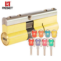 锐赛特（RESET）RST-136金七彩全铜36叶片双面超C级锁芯防盗门锁芯超b级防暴力防锡纸防卡片110MM 37.5+72.5