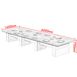佐盛现代简约会议桌洽谈桌员工培训桌长条桌办公桌 6.0米*1.6米