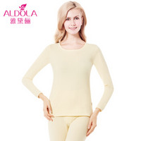 雅黛俪保暖内衣男女士圆领棉质基础打底薄款情侣纯色秋衣秋裤套装DYL41600-1 女款 肤色 L