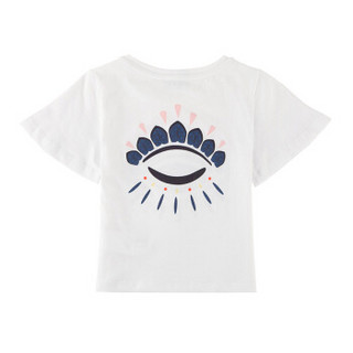 KENZO KIDS 高田贤三 奢侈品童装 女童白色棉质眼睛图案T恤 KN10128 01 3A/3岁/98cm