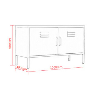 中伟更衣柜矮柜铁皮柜储物柜档案柜资料柜钢制电视柜黑色