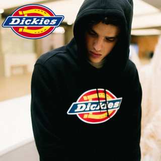 Dickies秋季新品情侣款logo印花连帽卫衣男女同款 卫衣男长袖卫衣DK007060 黑色 黑色 XL