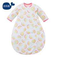 米乐鱼 睡袋婴儿抱被儿童秋冬包被宝宝防踢被一体款 单层甜瓜粉90*56cm
