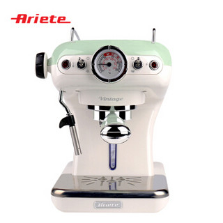 阿里亚特 Ariete 1389 咖啡机 家用泵压 意式浓缩 半自动 研磨 复古绿色