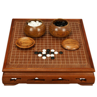 御圣 围棋棋盘套草花梨实木棋盘木质围棋棋桌套装B型云子加木罐