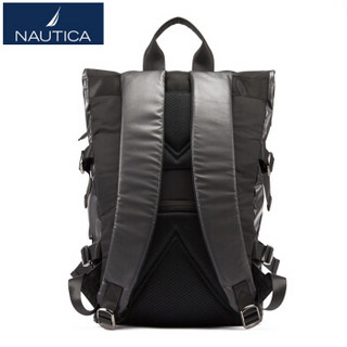 诺帝卡（NAUTICA） 双肩包男女士潮17英寸电脑包大容量笔记本包休闲时尚出差旅行书包商务背包 10400102 黑