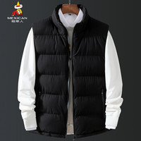 稻草人（MEXICAN）马甲男2019冬季新品韩版修身立领坎肩男士加厚棉服马甲外套内穿保暖马甲背心 黑色 M