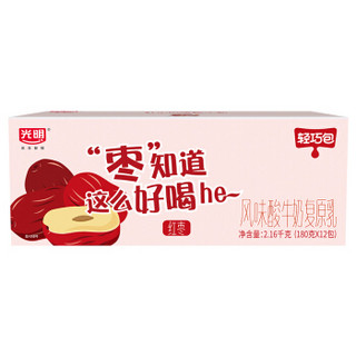 光明 轻巧包 红枣180g*12  风味发酵乳酸奶酸牛奶