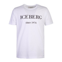 ICEBERG冰山 19秋冬新款 男士白色棉质字母图案圆领短袖T恤19II1P0 F014 6331 1101 M码