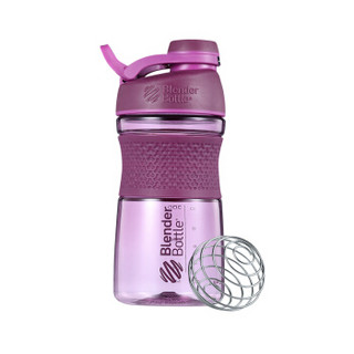 Blender Bottle 摇摇杯运动水杯健身水壶蛋白粉杯子Tritan材质带刻度搅拌球  紫色约600ml