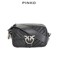 PINKO 品高 Love系列女士皮质纯色单肩斜挎包1P21K1Y5V1 Z99 黑色