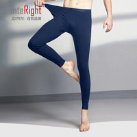 INTERIGHT男士秋裤棉单条装薄款单裤秋冬季保暖裤打底棉毛裤男式线裤衬裤 藏青 XL