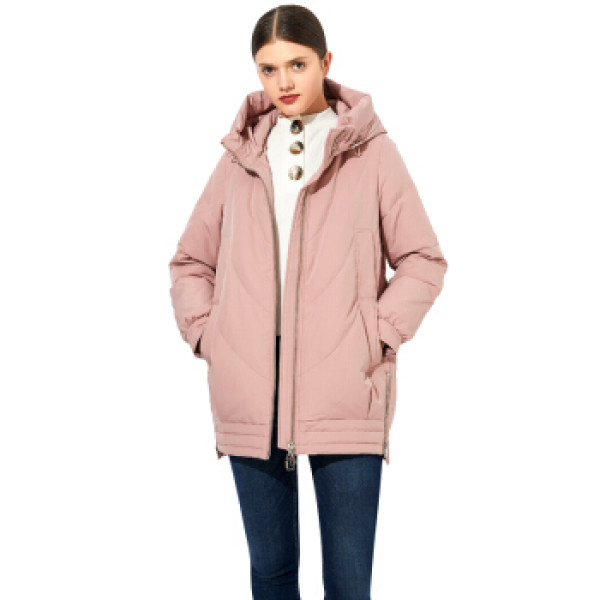 【yalu/雅鹿女士羽绒服】雅鹿(yaloo)中长款宽松羽绒服女 zd-9825