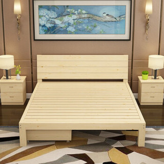 摩高空间抽屉储物床新中式实木床1.5米1.8米双人床主卧室大床简易公寓床宿舍床