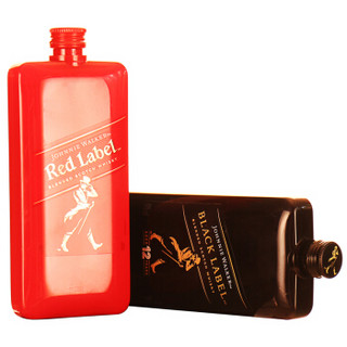 尊尼获加（Johnnie Walker）洋酒 威士忌黑牌200ml+红牌200ml（口袋瓶套装）