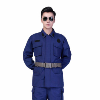 劳保佳新式蓝色消防迷彩服冬季作训服套装消防工作套装劳保工作服蓝色
