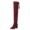 STUART WEITZMAN 斯图尔特·韦茨曼 SW 女士枣红色绒面皮革高跟过膝长靴 HELENA 75 CABERNET 38