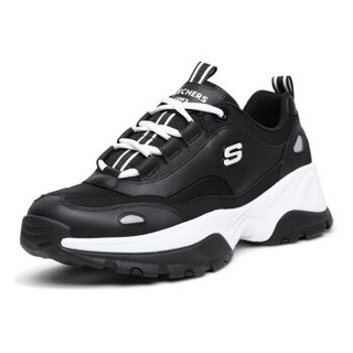 斯凯奇（Skechers）时尚休闲男款D’LITES复古熊猫老爹鞋 999031 黑色/白色/BKW 41