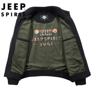 吉普（JEEP）夹克男2019年秋冬新品休闲商务立领多袋上衣外套JPL0010 黑色 XL
