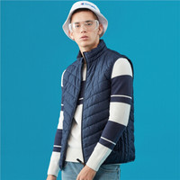 佐丹奴（Giordano） 马甲/背心 男生无袖棉衣秋冬背心外套立领砍袖棉服01079724  66标志海军蓝色 加大码