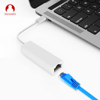 Snowkids Type-c转换器 电脑扩展坞适用苹果MacBook USB-C转RJ45转换器分线器白色