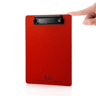 飞兹(fizz)高质感A5加厚PP书写板夹/耐用菜单夹子/写字垫板/文件夹板/点餐垫板/办公用品 红色A6384