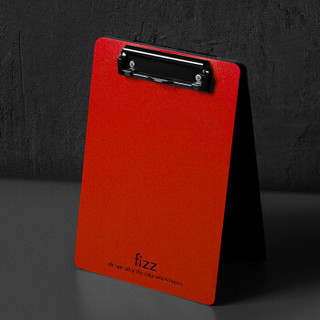 飞兹(fizz)高质感A5加厚PP书写板夹/耐用菜单夹子/写字垫板/文件夹板/点餐垫板/办公用品 红色A6384