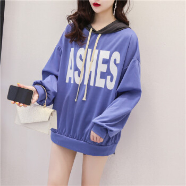 丽乔2019夏季新款女装新品卫衣时尚气质靓丽性感宽松拼色连帽卫衣女