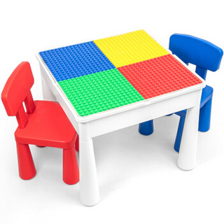 万高（Wangao）儿童积木桌多功能拼装玩具男孩大颗粒兼容乐高积木桌子收纳女孩游戏学习桌85108