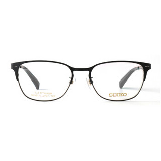 SEIKO 精工 中性款黑色棕色拼接镜框黑色镜腿钛金属全框光学眼镜架眼镜框 HC1023 164 54MM
