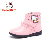 HELLOKITTY 童鞋女童靴子 保暖时尚休闲皮靴 K864A6804粉色30