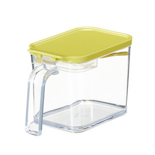阿司倍鹭（ASVEL）日本家用调料盒塑料调料罐 调味品储物置物盒子带勺附标签纸 黄色700ml