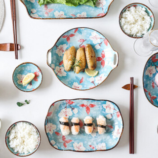 唐贝 餐具套装 现代简约品质玉兰雪花陶瓷碗盘组合碗碟套装家用24件套