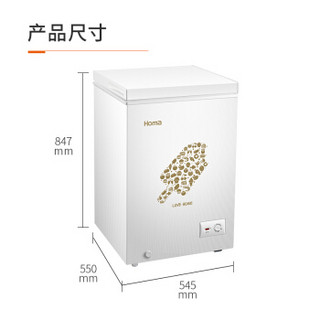 奥马（Homa）99升小冰柜 卧式冷柜 小型家用节能 一机四用  省电节能 白色 BC/BD-99H2