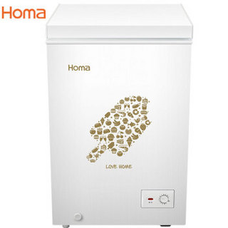 奥马（Homa）99升小冰柜 卧式冷柜 小型家用节能 一机四用  省电节能 白色 BC/BD-99H2