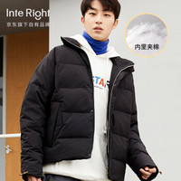 INTERIGHT 棉衣男2019冬季新款短款棉服男士加厚立领保暖上衣休闲纯色青年棉袄男装外套 WSL-603 黑色 M