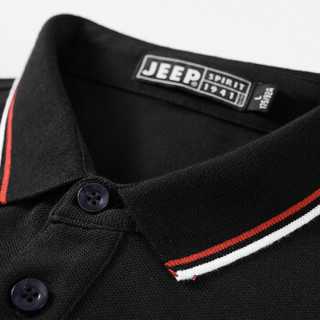 吉普JEEP 长袖T恤男POLO衫2019秋季新品翻领纯色棉质男士男装上衣RSC96033 白色 L