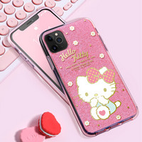 Hello Kitty 苹果11pro手机壳iphone11 Pro闪粉壳 卡通可爱硅胶软边全包防摔保护套 花园系列*七里香凯蒂