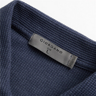 佐丹奴（Giordano） POLO衫 男polo衫秋冬加厚华夫格POLO衫男士高端保罗衫01019783  07雪花靛紫蓝色 大码