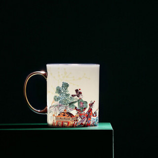 奥唯 文创中国风景德镇陶瓷杯马克杯复古创意个性潮流 木兰出嫁（白）礼盒装单杯
