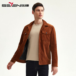 柒牌 SEVEN 茄克男2019秋季新品商务休闲男夹克衫外套百搭上衣 117K70030 驼色165